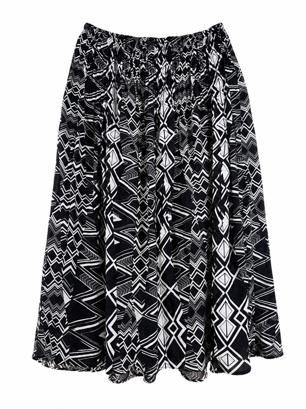 Sunny Leigh Black & White Geometric A-Line Skirt
